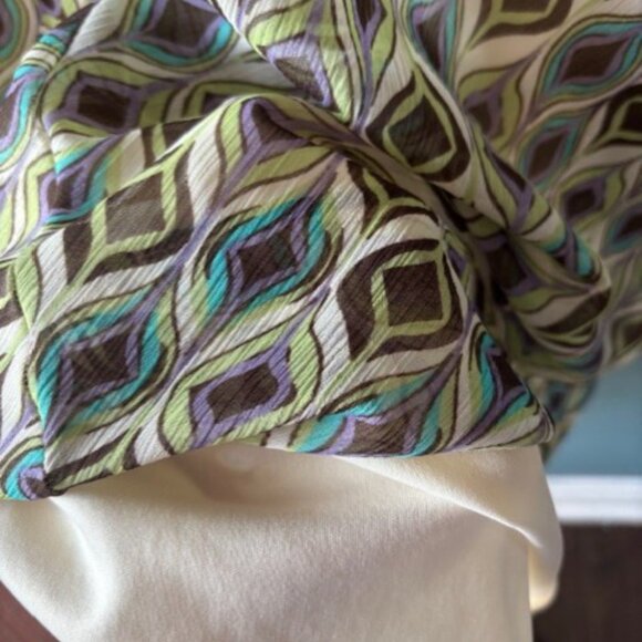 Miss Dorby Women's Animal Peacock Print Green Purple Short Sleeve Dress Lace 16 - Picture 6 of 7